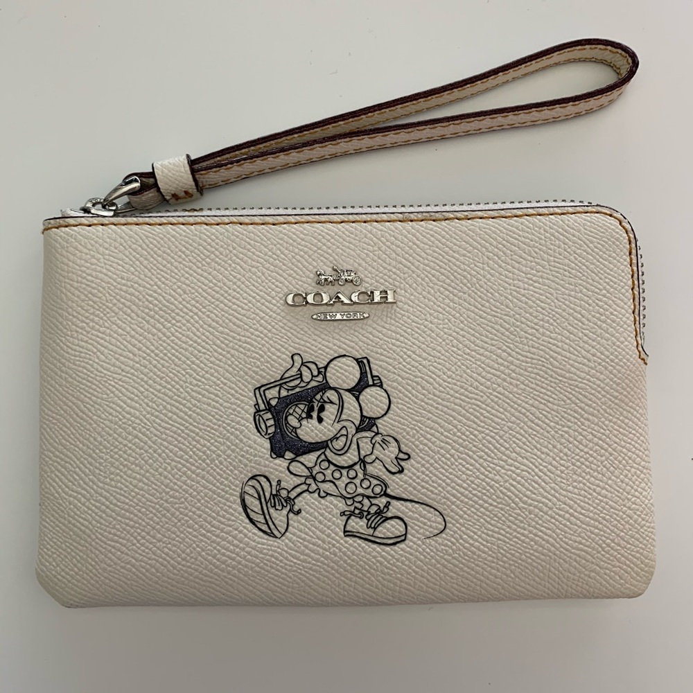 Coach Disney wristlet with Minnie Mouse motif